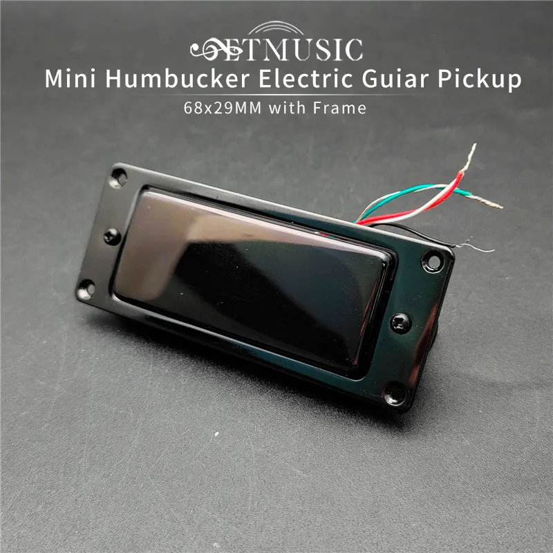 Mini Humbucker 68x29MM Sealed Electric Pickup with Metal Pickup Ring Coil Spliting 4 Cores Cable Guitar Parts Black