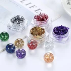 Ультра-тонкие блестки 1 коробка 12 видов цветов шампанского, серебристый, золотистый, смешанный порошок блеска пудра с пайетками гель самодельные Украшения для ногтей ремесло sup