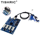 Адаптер усилителя TISHRIC PCI Express, Райзер от 1 до 4 PCI-E PCIE USB 3,0, Концентратор 1X X16, адаптер для майнинга BTC ETH, Райзер для майнинга, для видеокарты