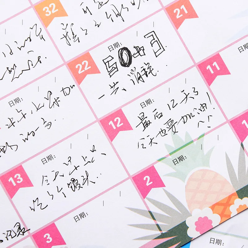 Планировщик на 100 дней календари план книга милый мультфильм бумажные идеи