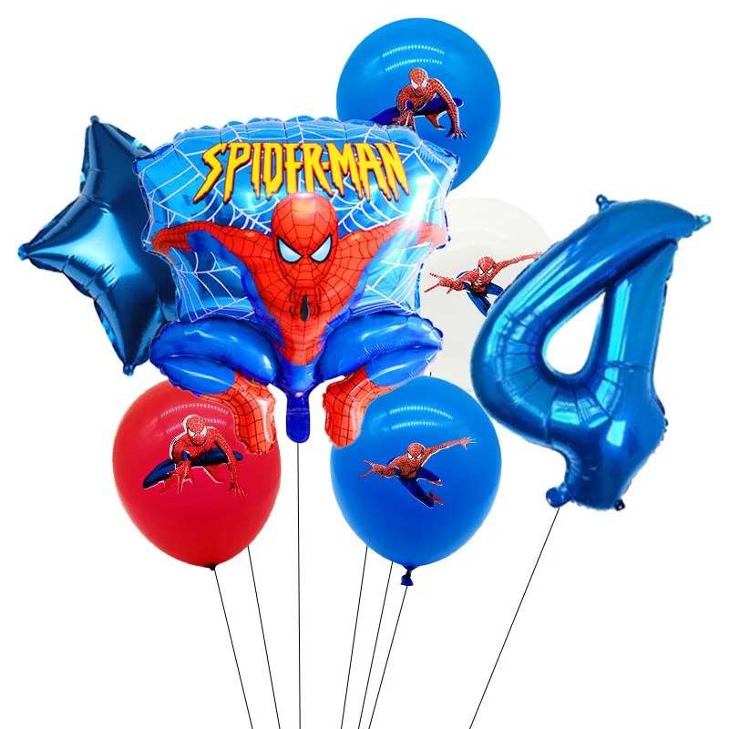 Воздушные шары в виде Человека-паука 7 шт./компл. на 1-9 лет гелиевые супергерои