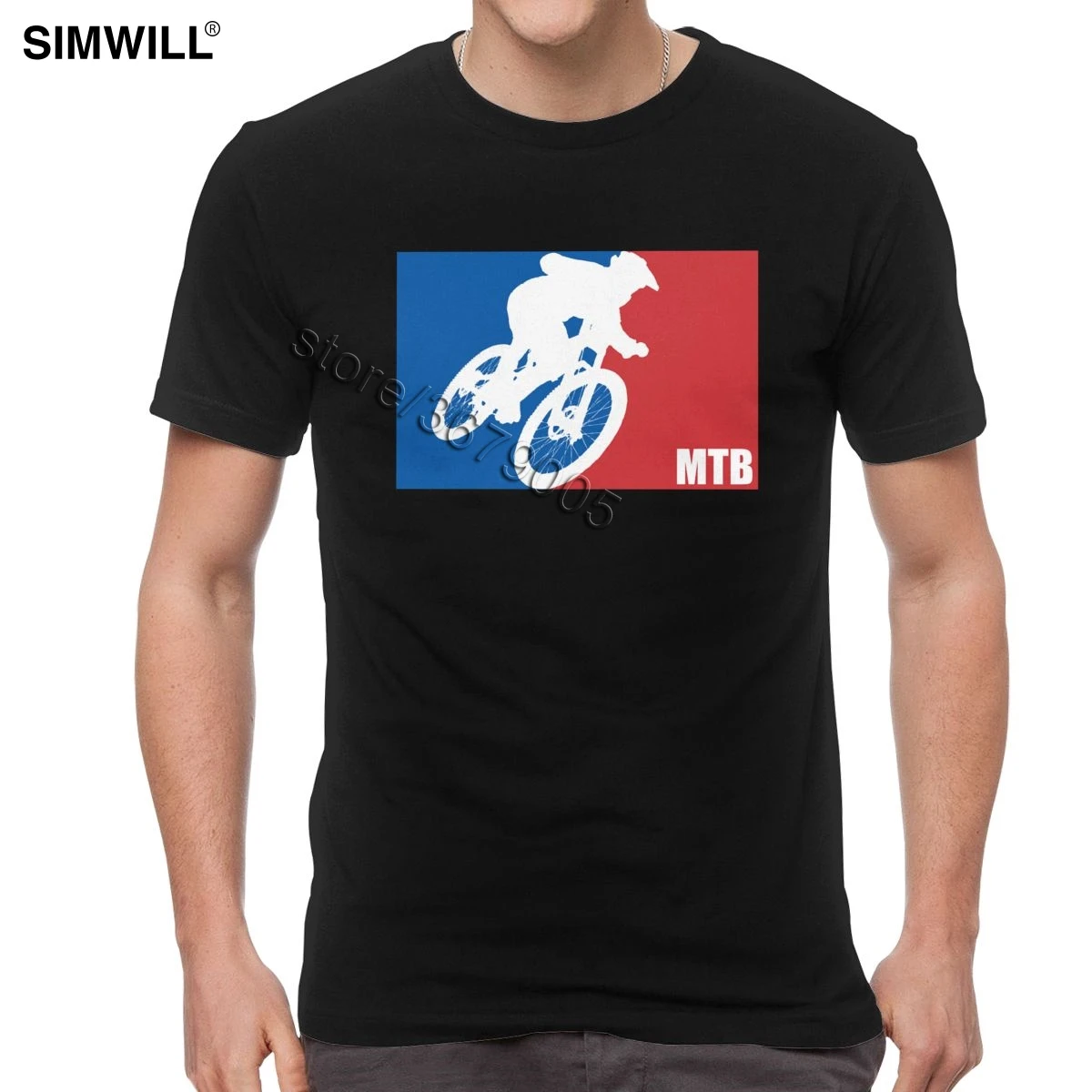 

Brand MTB T-shirt Men's Novelty Short Sleeve 100% Cotton Tee Crew Neck Mountain Biking Logo T Shirt Bike Tshirt