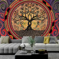Psychedelic sun Tapestry Art Mandala Wall Hanging Macrame hippie Tapestries for Living Room Home Dorm Decor