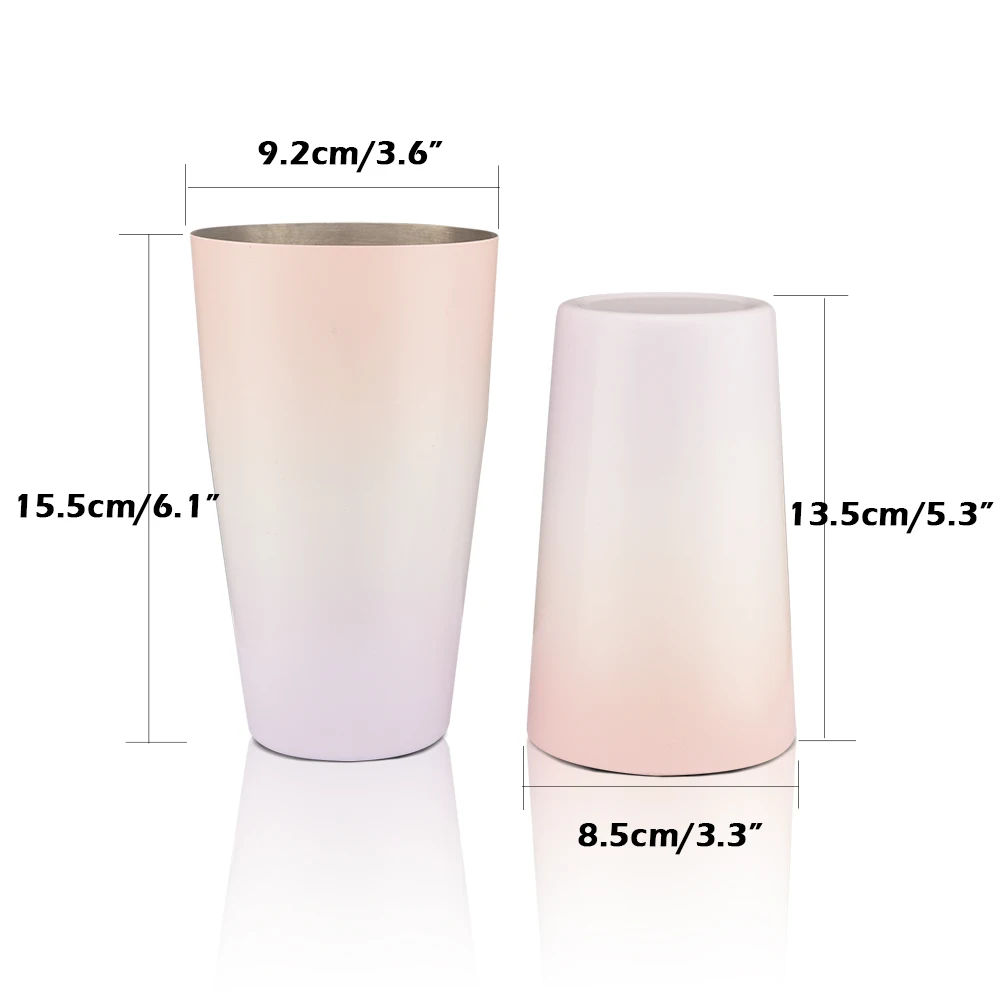 Новый высококачественный градиентный барный коктейль-шейкер из нержавеющей