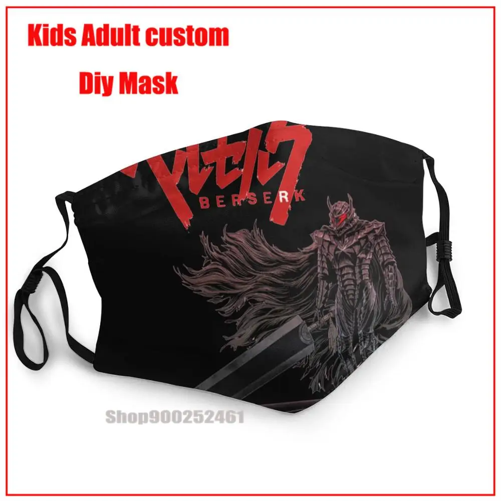 

Guts In Berserker-Armour Warrior Berserk DIY fashion mask washable reusable face mask adult mouth mask with design funny
