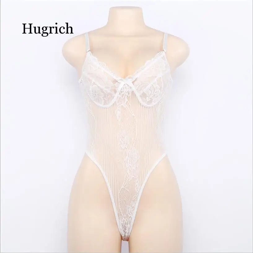 

Sexy Bodysuit Women 2020 Bow Tie Floral Embroidery Hollow Out Lace Bodysuit Jumpsuit Summer
