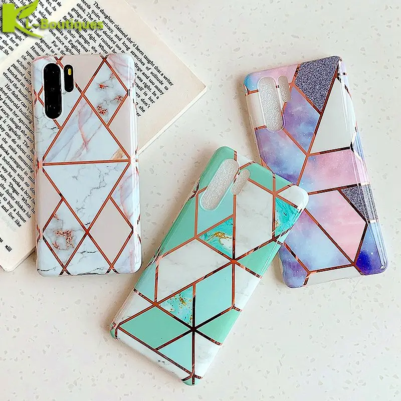 

Plating Marble Case For etui Huawei P40 Lite Case Soft Silicone Cover Huawei P30 Lite P20 P40 Pro P 40 lite Phone Cases Fundas