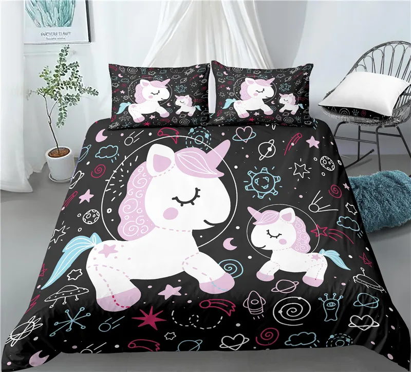 

Home Living Luxury 3D Cut Unicorn Print 2/3Pcs Comfortable Duvet Cover PillowCase Bedding Sets EU/US/AU Size
