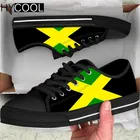 Легкие кроссовки HYCOOL с низким верхом для мужчин и женщин, холщовые кеды с принтом флага Ямайки, на шнуровке, прочные прогулочные кеды