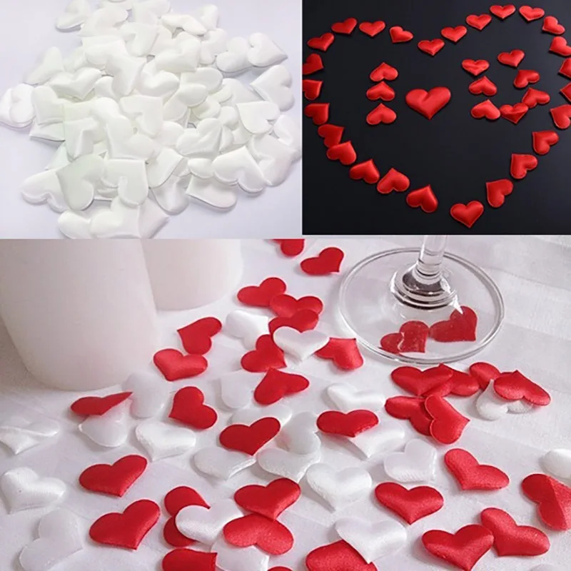 

1 Pack Padded Fabric Throwing Petals Heart Shaped Wedding Party Table Decoration