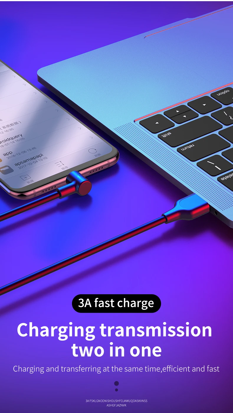3A кабель Micro USB кабель для быстрой зарядки для samsung S7 S6 huawei мобильный телефон Andriod кабели 90 градусов кабель Microusb