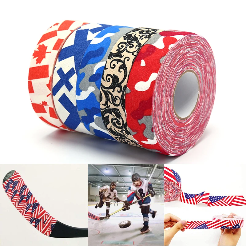 

2.5cm*25m 1Roll Hockey Stick Tape Multipurpose Colorful Sport Safety Cotton Cloth Enhances Ice field Hockey badminton Golf Tape