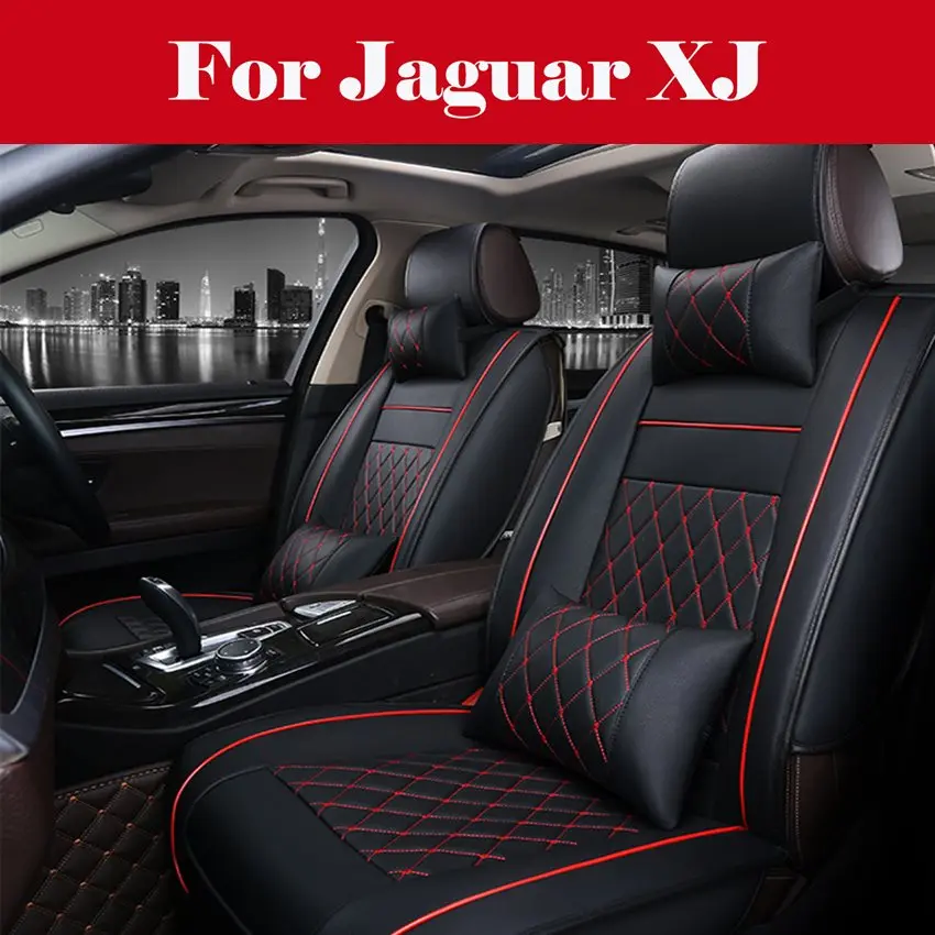 

Deluxe Leather Car Seat Cover Waterproof 5-Seats Universal Full Set Cushion For Jaguar XJ