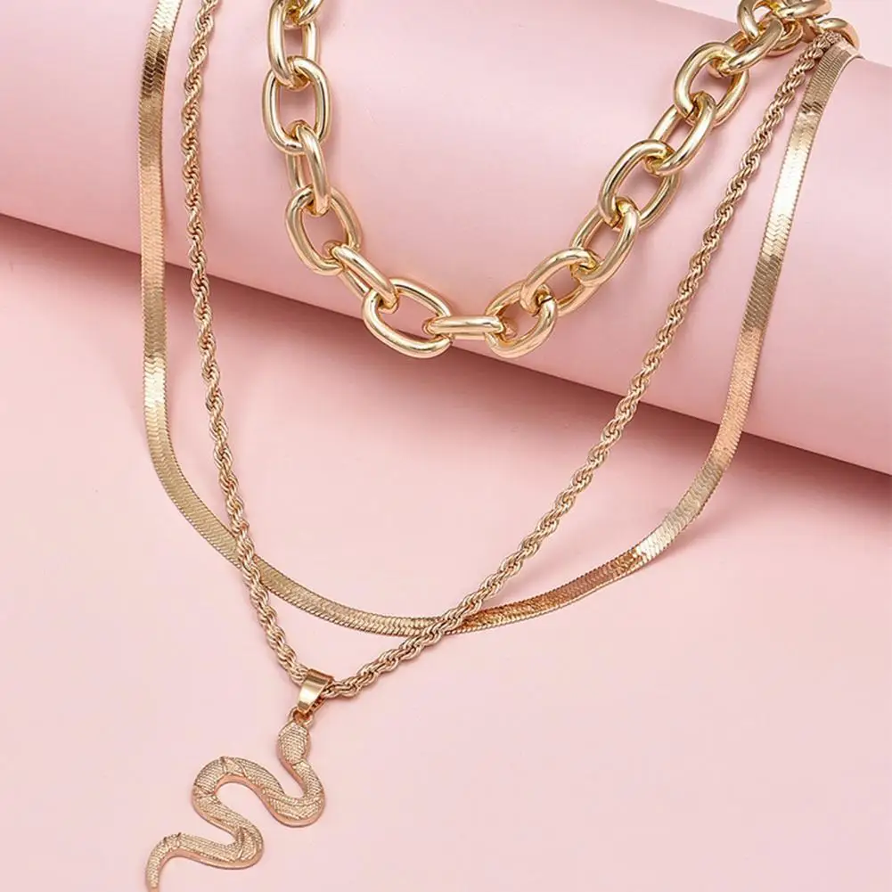 

70% Hot Sale Popular Fashion Necklace Geometry Pendant Women Multilayer Necklace for Party Simple Pendant Multi-layer Necklace