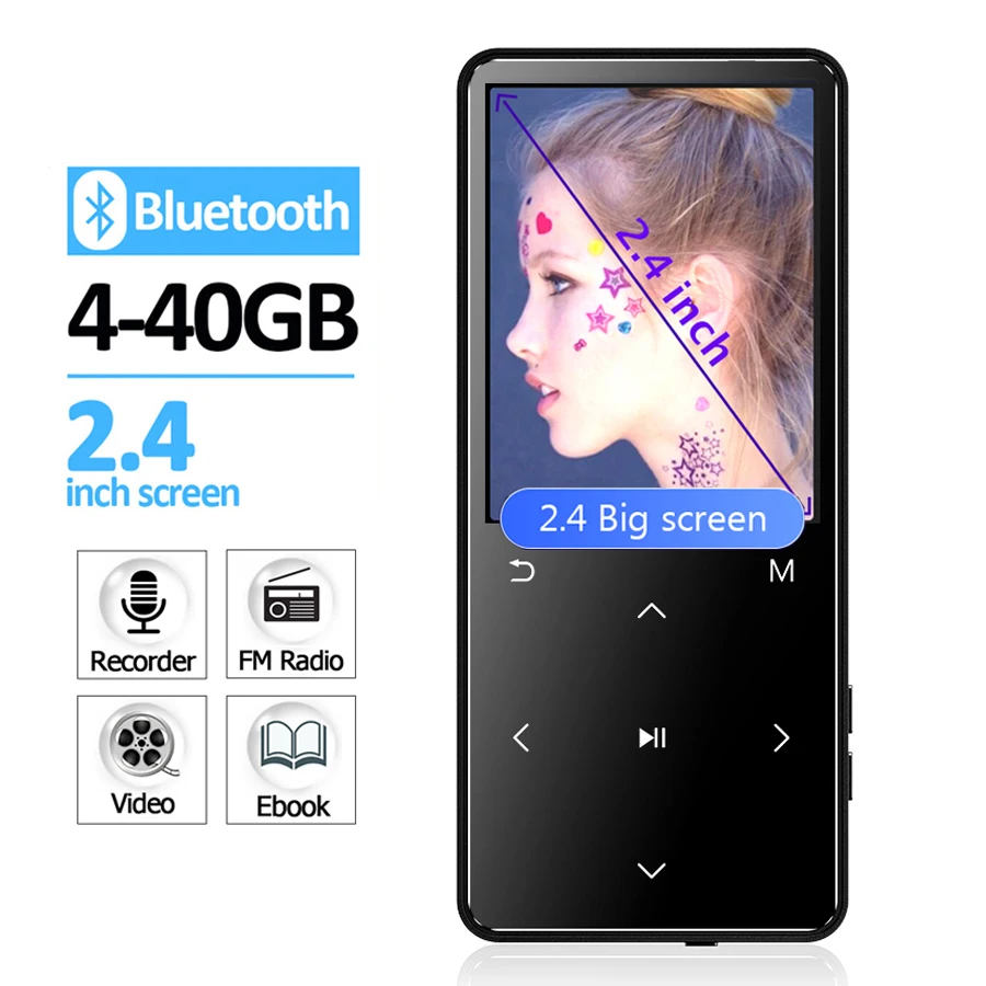 Mp3 плеер с Bluetooth и динамиком сенсорный экран 2 4 дюйма HiFi Walkman MP 3 Flac музыкальный для