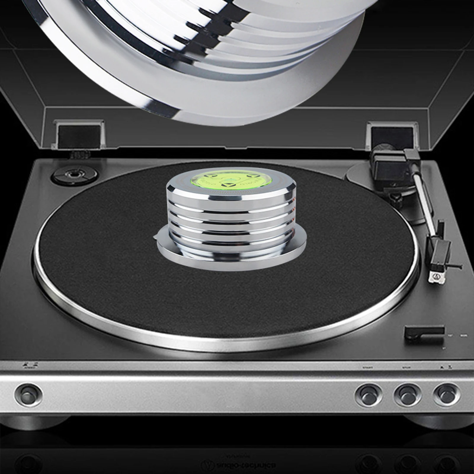 

Universal Vinyl Record Player Disc Turntable Stabilizer With Level Aluminum Alloy Weight Clamp Wear-Resistant Vinyl Record