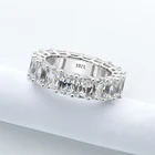 Роскошное женское кольцо LESF с микро бриллиантом, кольцо с имитацией 925 пробы, серебряное кольцо, обручальные кольца на годовщину свадьбы