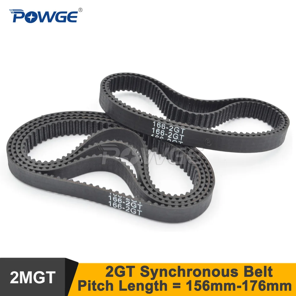 

POWGE 156/162/164/166/168/174/176 2GT Timing Belt W=6/9mm 2MGT G2M Synchronous Belt Small Backlash Linear Motion 3D Printer 10P