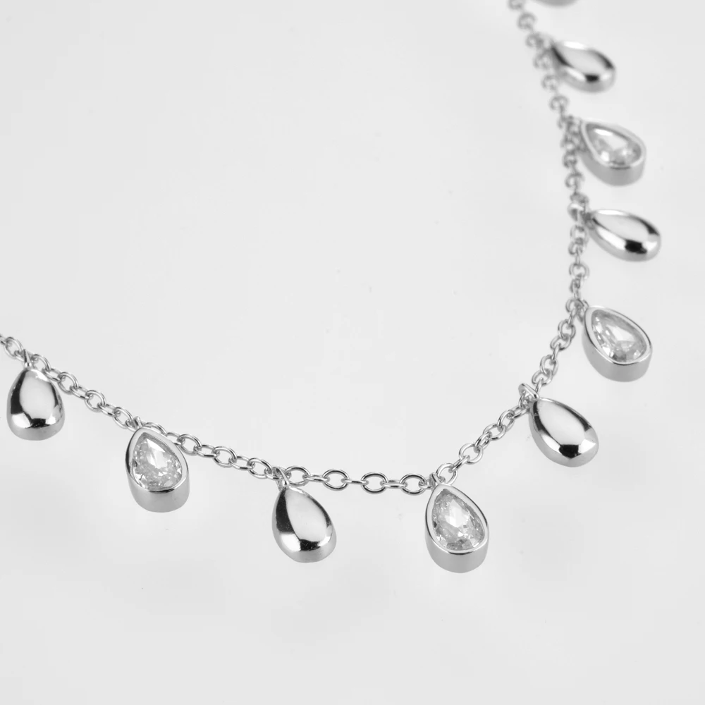 ANDYWEN 925 пробы Серебряный Золотой овальный Цирконий очаровательный чокер 40 см