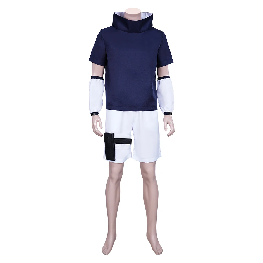 Аниме Sasuke Uchiha Косплэй Взрослый Костюм Униформа Комплект со штанами и топами на