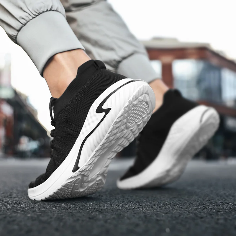 JIEMIAO Fashion Men Women Lightweight Sneakers Outdoor Sports Mesh Breathable Comfortable Running Shoes Lace Up Casual Shoes