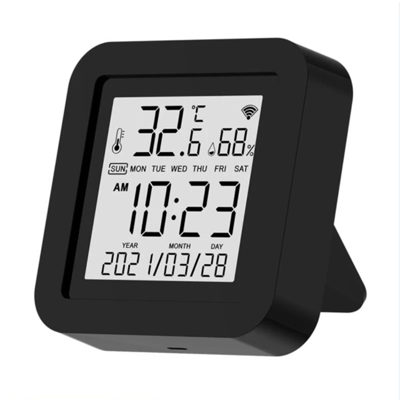 

Smart Wifi Temperature Humidity Monitor,Wireless Temperature Humidity Sensor For TUYA APP Control,Wifi Thermometer,Black