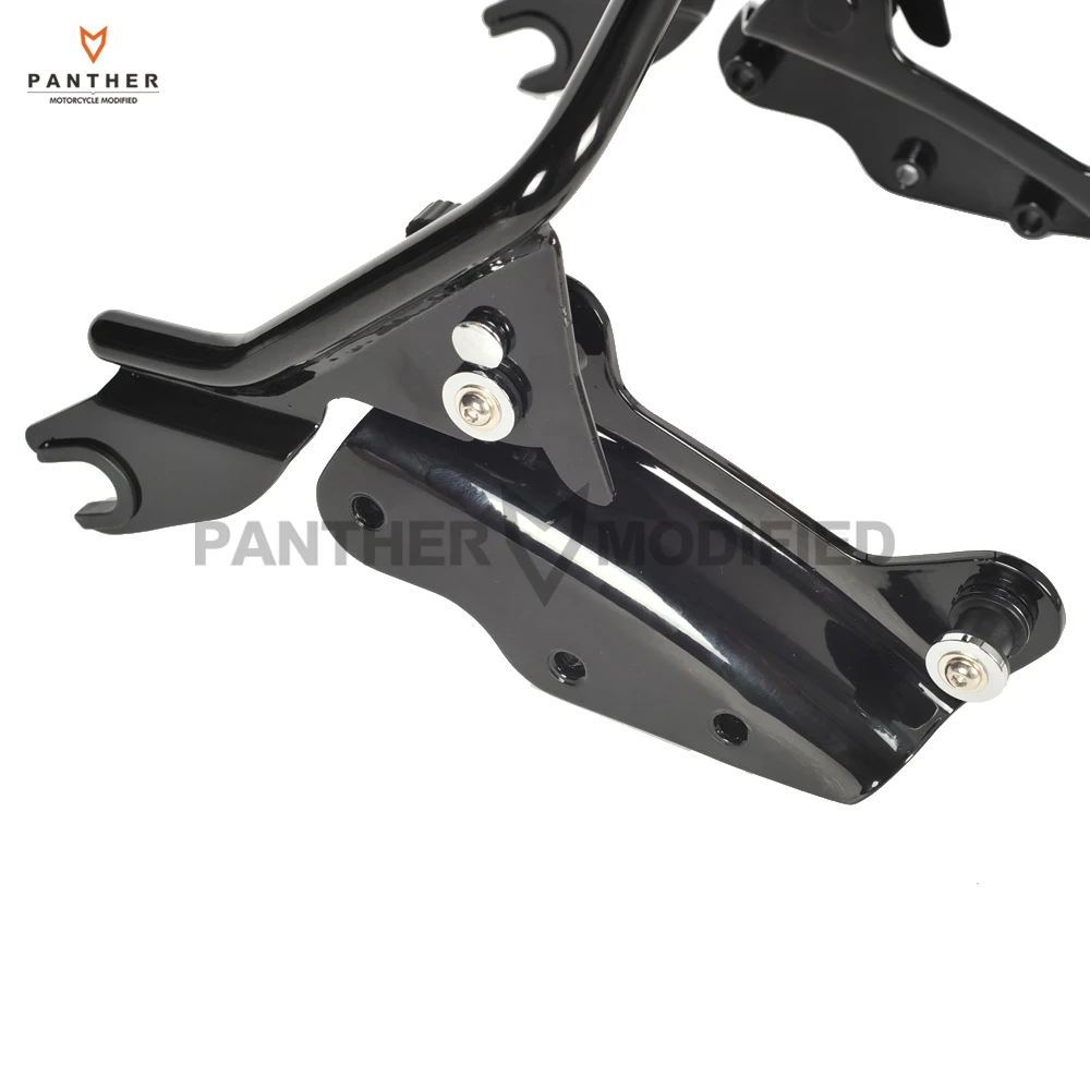 

Black Motorcycle Sissy bar Backrest 4 Point Docking Kit & Pad case for Harley Touring Models 2009-2013