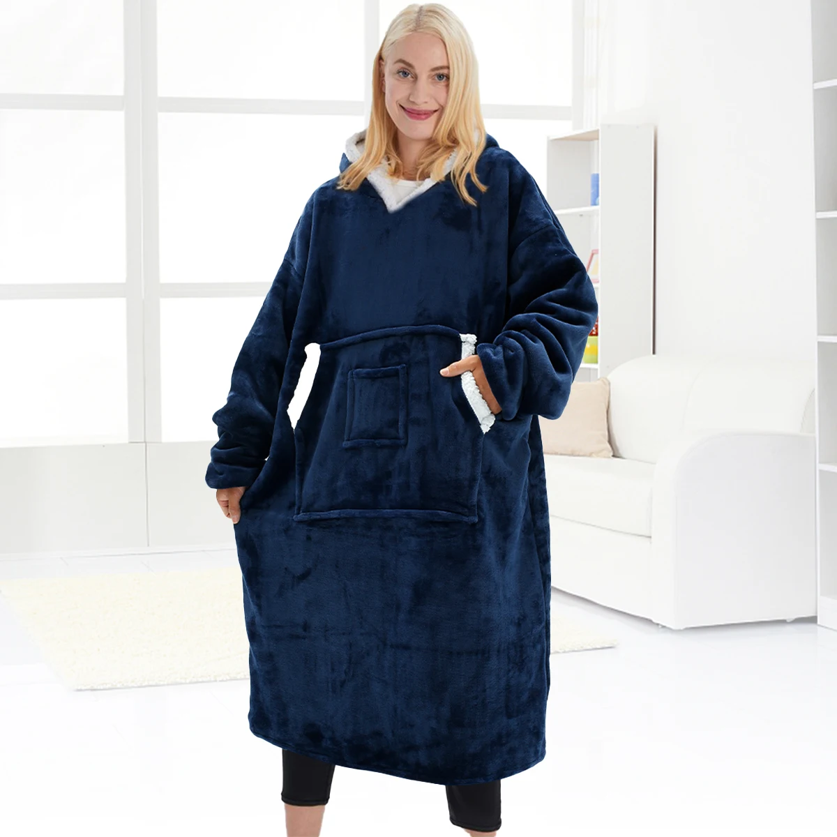 

Blanket Oversized Hoodie Sweatshirt Women Tie Dye Hoodies Fleece Giant Wearable Blanket & Sleeves Winter Pullover Ladies Gifts