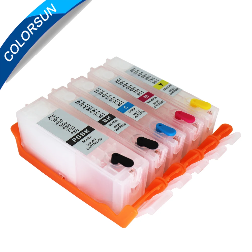 

5PCS PGI-550 CLI-551 Refillable ink Cartridge For CANON MG5450 MG5550 MG6450 ip7250 MX925 MX725 IX6850 PGI550 cli 551 cartridge