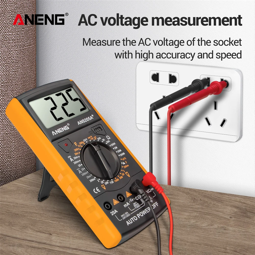 Цифровой мультиметр ANENG AN9205A с ЖК-дисплеем двойной портативный предохранитель