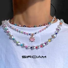 Женское ожерелье с подвеской в виде розового листа