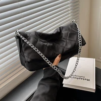 new black messenger bag for girls nylon diamond lattice shoulder bags women designer clutch casual fashion handbags female sac