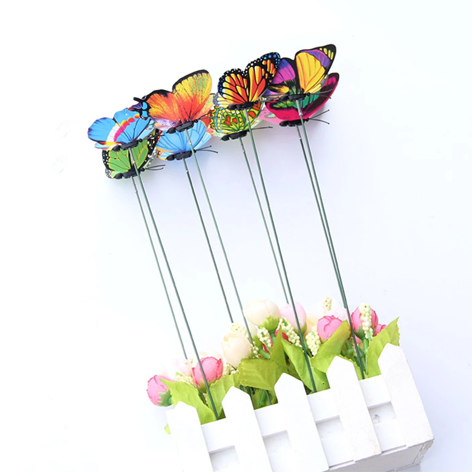 24 шт бабочки садовый ярд плантатор красочные причудливые колыбели украшения