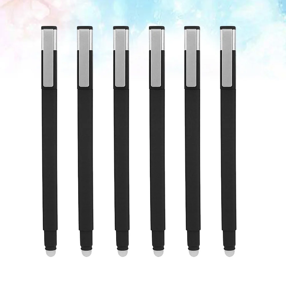 

6Pcs Creative Erasable Neutral Pen Metal Pen Holder Advertising Gift Pen Size 1 Blue