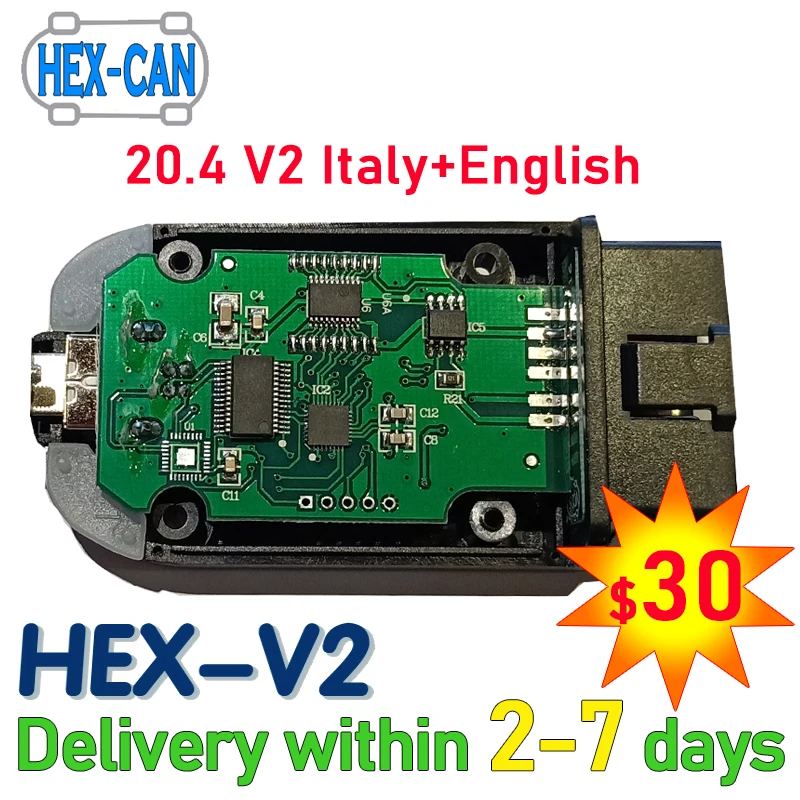 20 4 V2 Италия Atmega162 Hex2 VAG COM интерфейс 2 й 16 контактный диагностический кабель