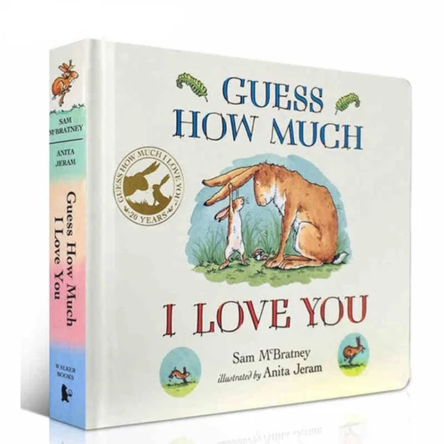 

English board book Guess How Much I Love You hard card flap book 0-5 kids children reading learning picture book