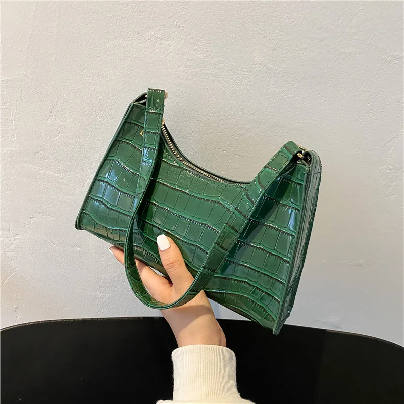 

Модная женская сумка через плечо в стиле ретро под кожу крокодила, брендовая сумка, роскошные женские кошельки из искусственной кожи