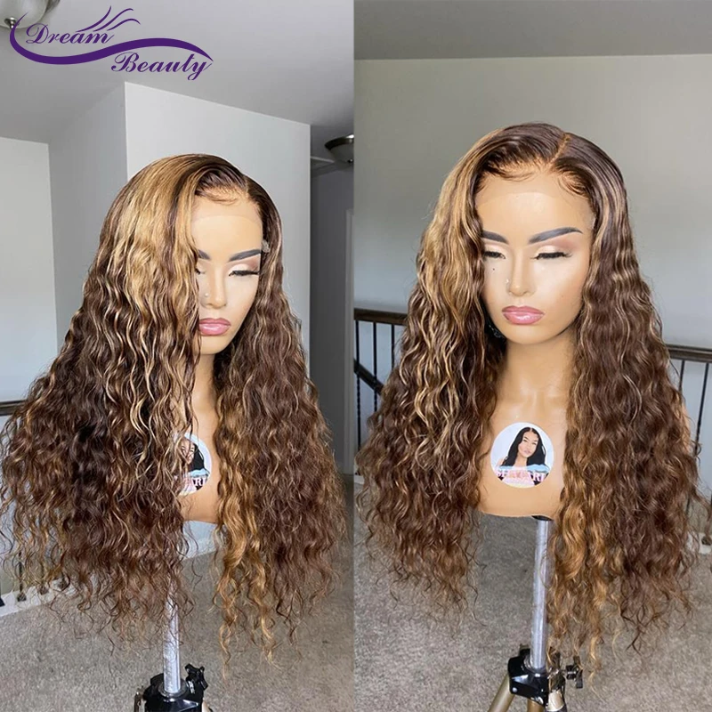 Парик 13X4 на сетке спереди с эффектом омбре парики блонд из человеческих волос для