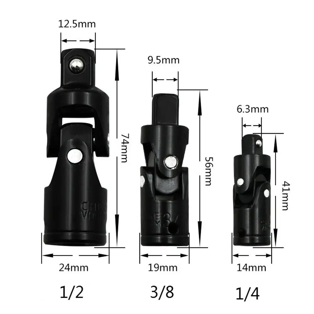 1/4 &quot3/8&quot 1/2 &quotПневматический универсальный шарнир набор трещотки угол