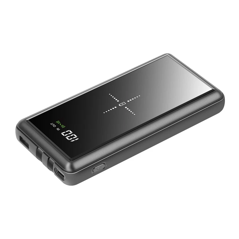 Внешний аккумулятор на 25000 мА · ч со встроенным USB кабелем типа C внешний