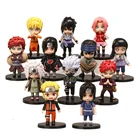 12 шт.компл. Аниме Naruto Shippuden Hinata Sasuke Itachi Kakashi Gaara Jiraiya Sakura Q версия ПВХ Фигурки игрушки куклы подарок для детей