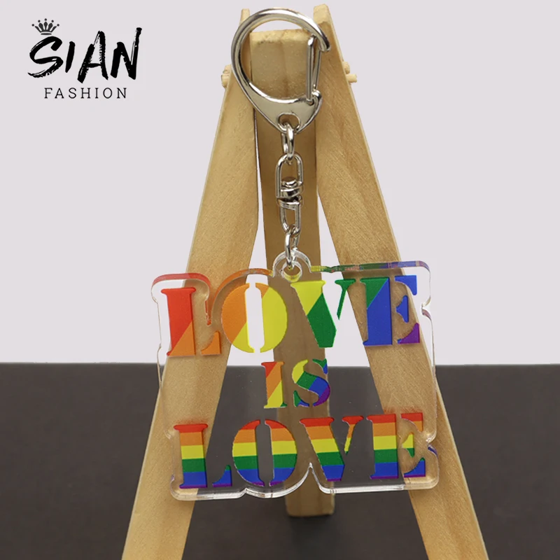 Модный акриловый брелок для ЛГБТ флаг Радуга Сердце Бесконечность любовь