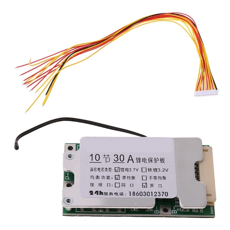 

BMS 10S 30A 36V Li-ion Lithium Battery Charge Board 18650 with Protection Balancer PCM 10S BMS Balance Charging Circuit P82D