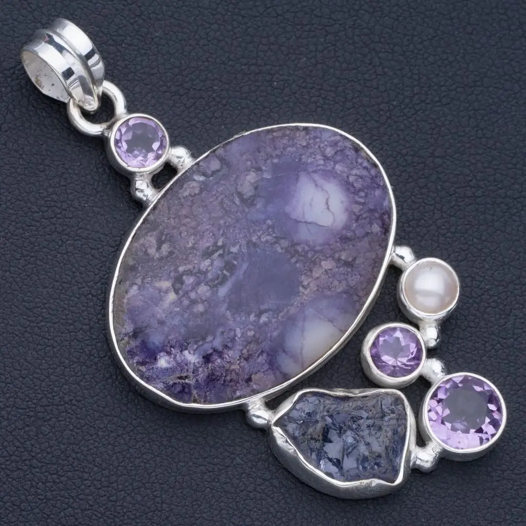 Природный чароит аметист кайанит грубая и речная жемчужина 925 стерлингового