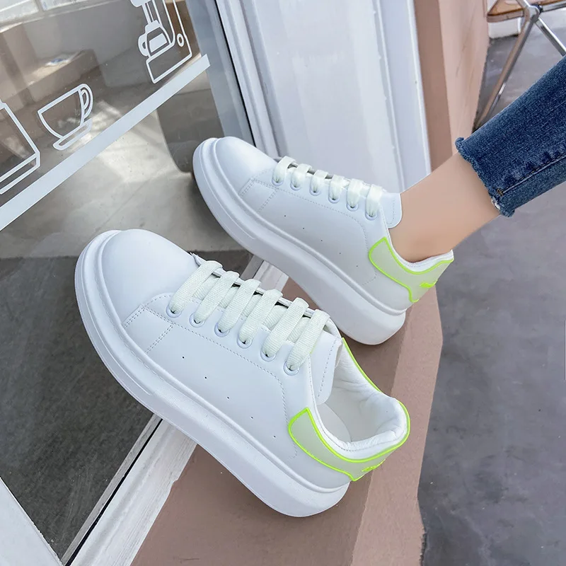 

Women Casual Sneakers leather White Sneakers,Breathable Sneakers,Comfort Shoes,Women's Vulcanize Shoes Flat Shoes Female