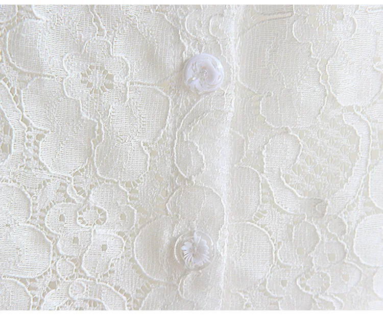 Linbaiway хлопковая кружевная имитация воротника Женская Однотонная рубашка с