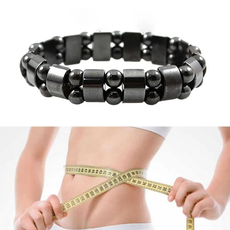 1 шт. Круглый браслет для похудения с черным камнем магнитотерапевтический