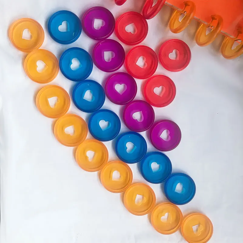 Прозрачные круглые диски для блокнотов 50 шт./лот в форме сердца с отверстием виде