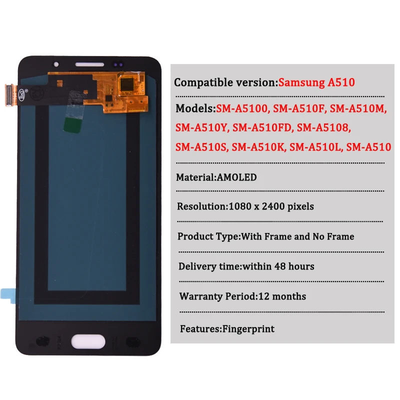 Super AMOLED Display For SAMSUNG GALAXY A5 2016 Duos LCD Touch Screen Digitizer Assembly for samsung A510 A510F lcd | Мобильные