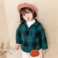 girls boys coat jacket plus velvet thicken 2021 plaid warm winter overcoat top cardigan cotton kids childrens clothes